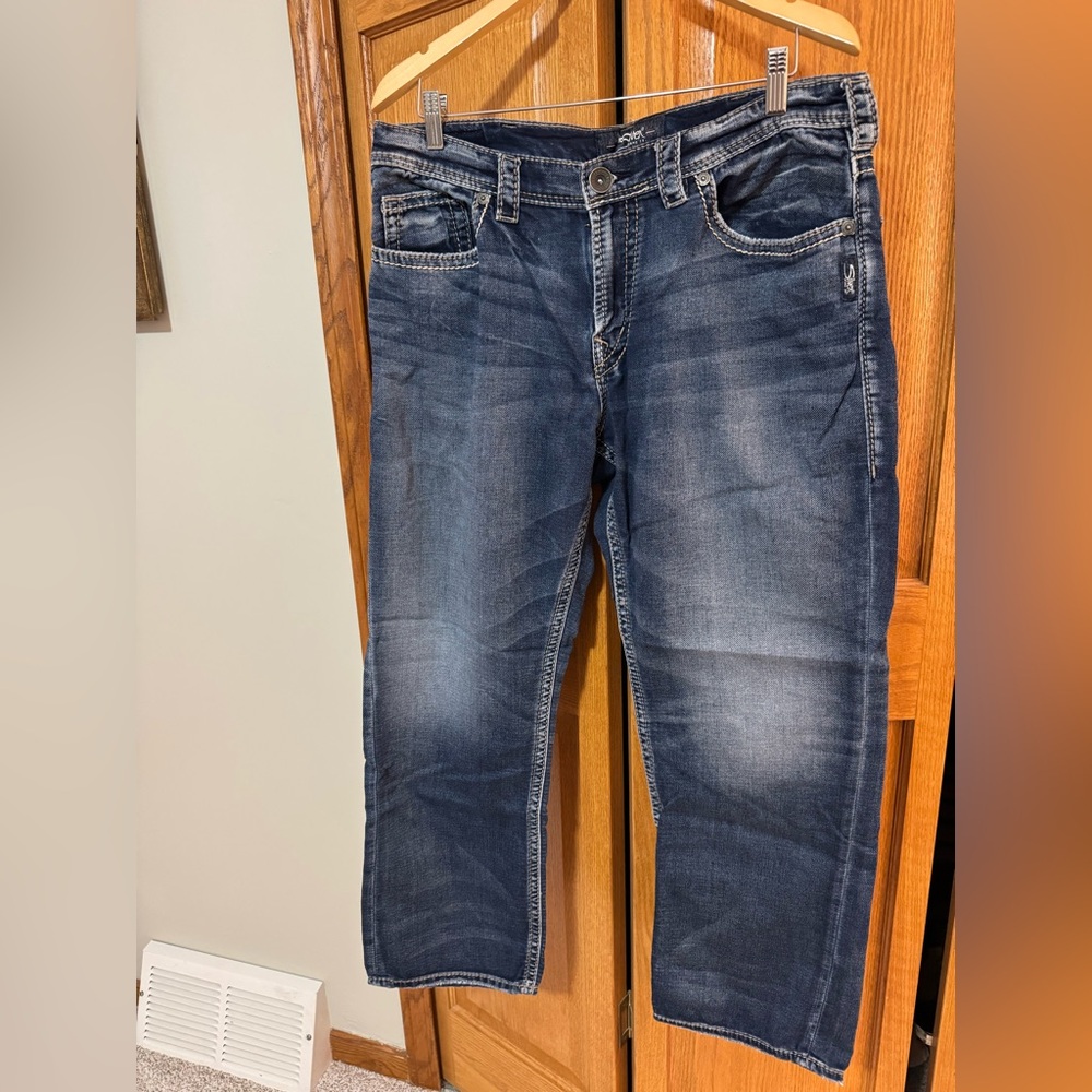 Silver Jeans Men's Straight Indigo Fade Denim